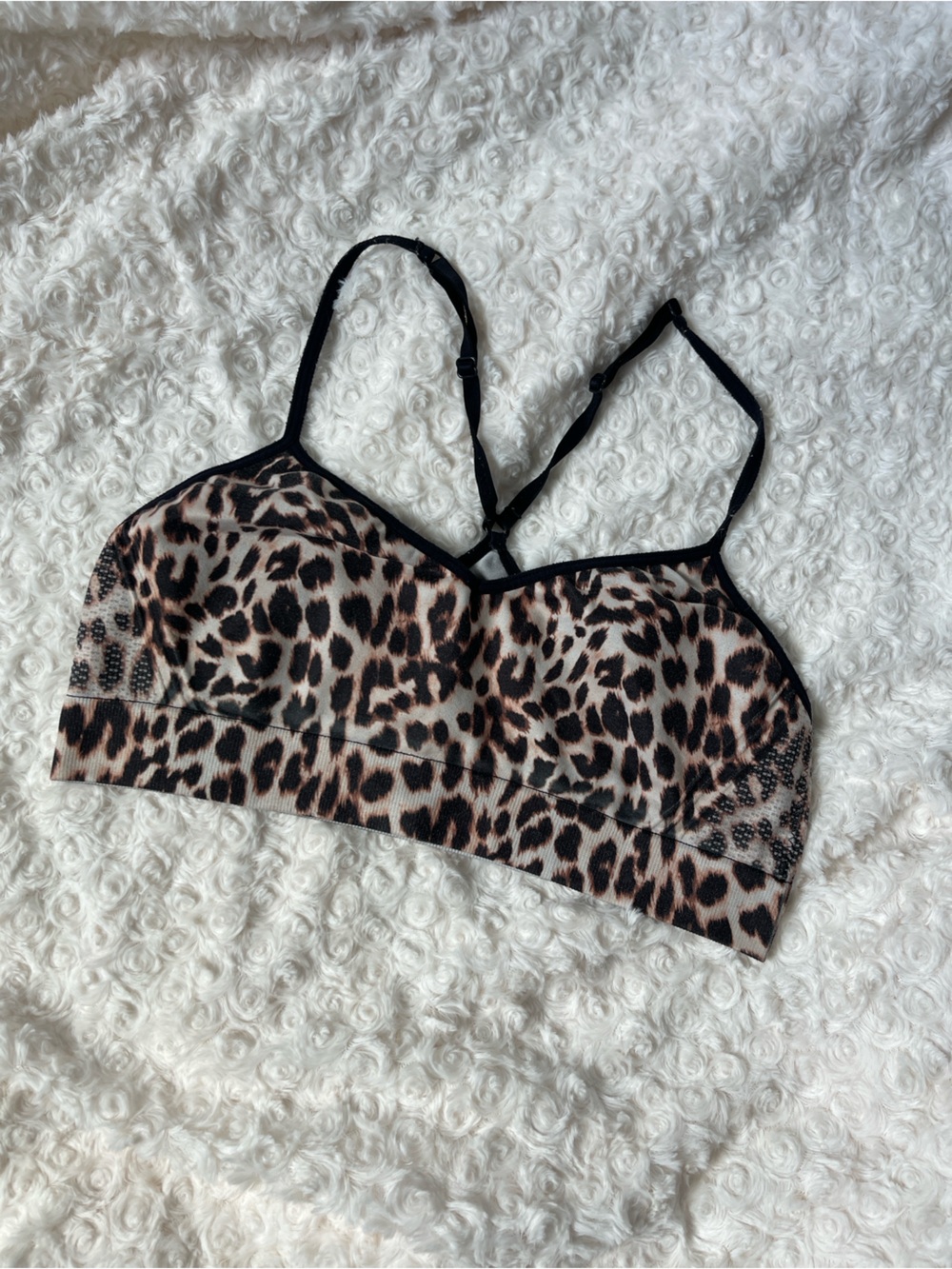 Victoria's Secret Leopard Print Bralette with Black Trim